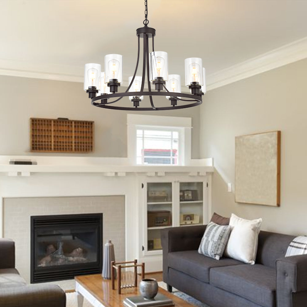 Melucee Alejandro Modern Adjustable Glass Pendant Light