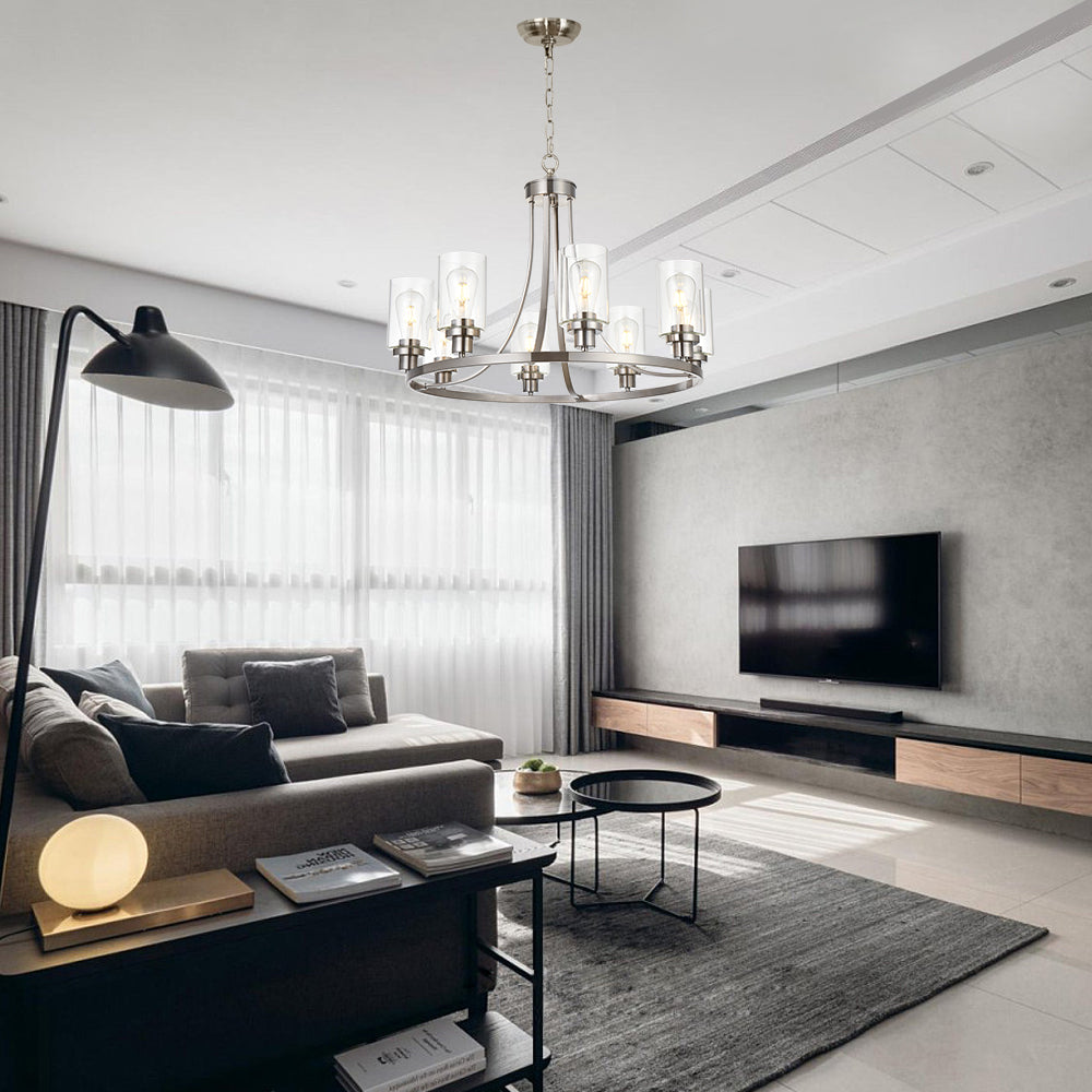 Melucee Alejandro Modern Adjustable Glass Pendant Light