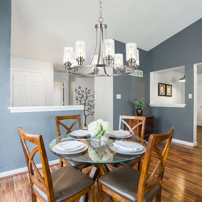 Melucee Alejandro Modern Adjustable Glass Pendant Light