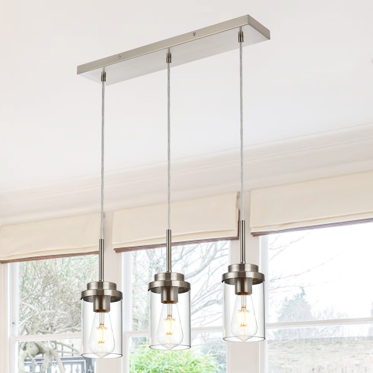 Melucee Collin Linear Kitchen Island Lighting Modern Pendant Light