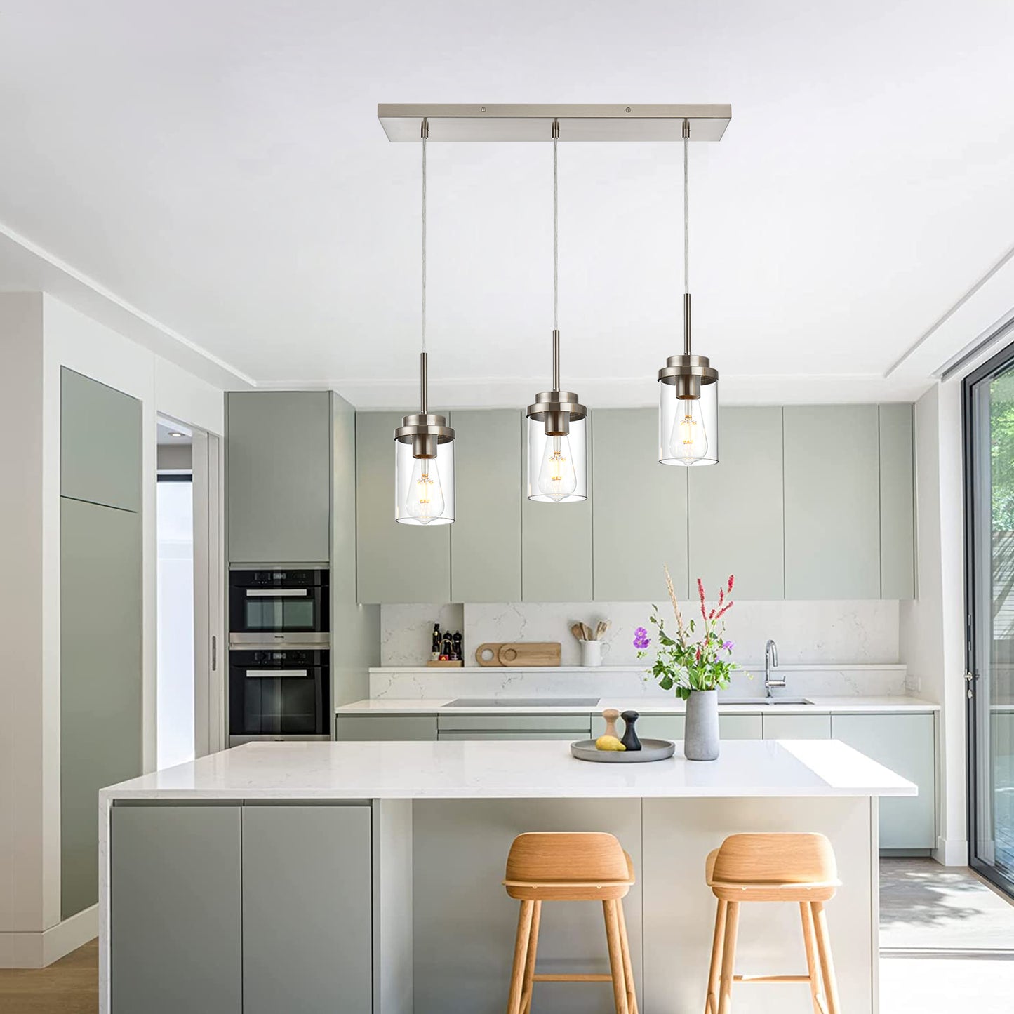 Melucee Collin Linear Kitchen Island Lighting Modern Pendant Light