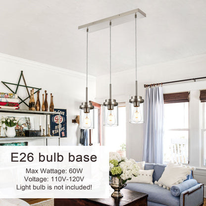 Melucee Collin Linear Kitchen Island Lighting Modern Pendant Light