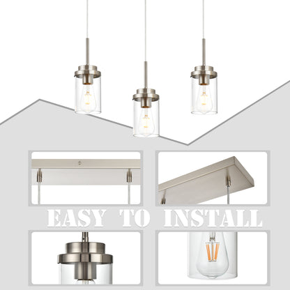 Melucee Collin Linear Kitchen Island Lighting Modern Pendant Light