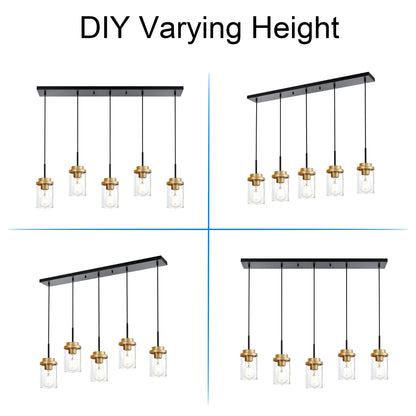 Melucee Collin Linear Kitchen Island Lighting Modern Pendant Light