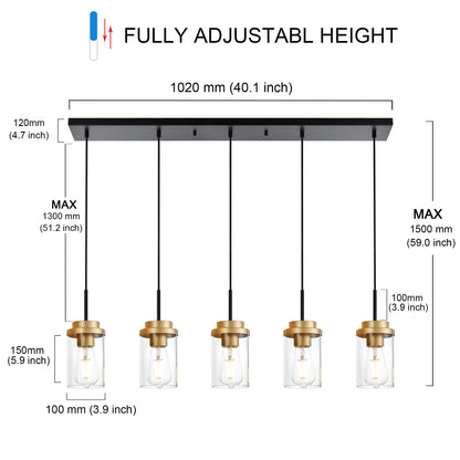 Melucee Collin Linear Kitchen Island Lighting Modern Pendant Light