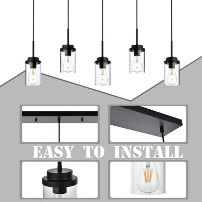 Melucee Collin Linear Kitchen Island Lighting Modern Pendant Light