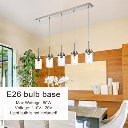 Melucee Collin Linear Kitchen Island Lighting Modern Pendant Light