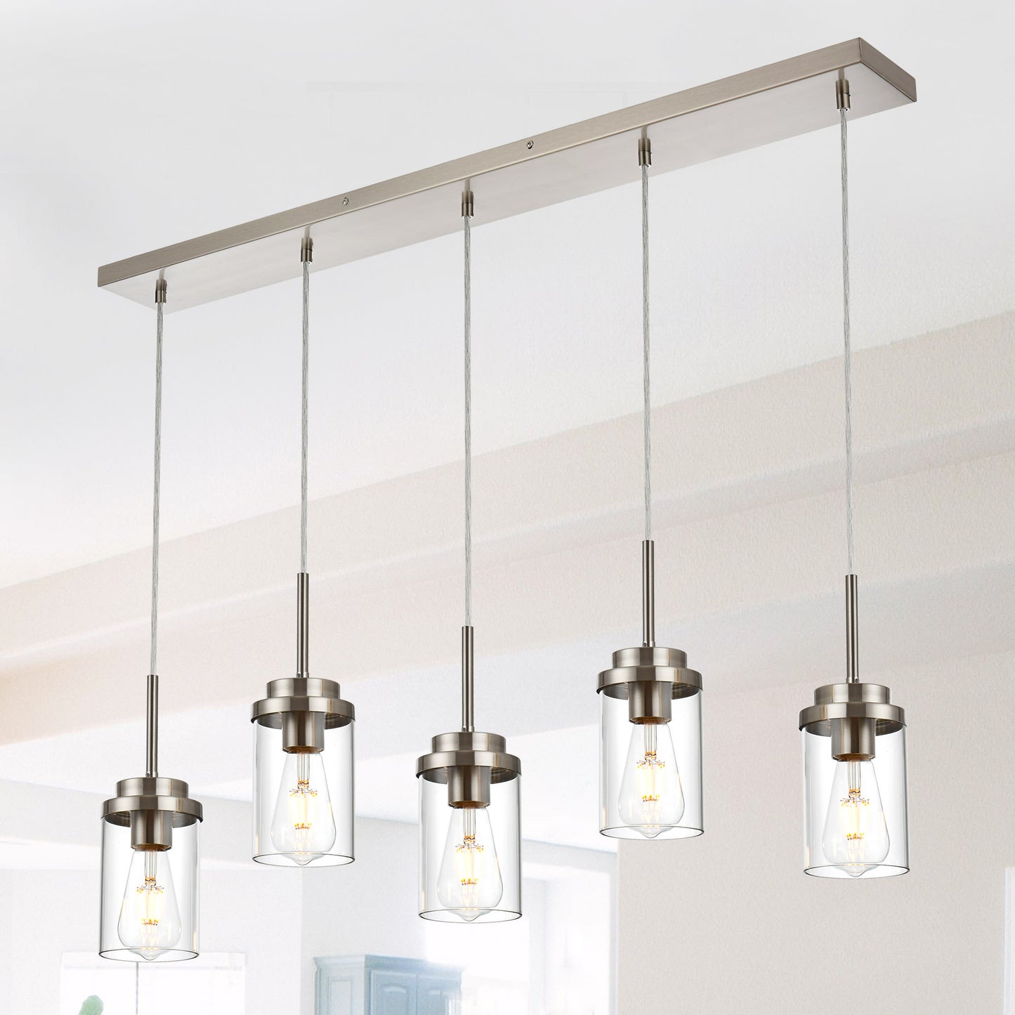 Melucee Collin Linear Kitchen Island Lighting Modern Pendant Light