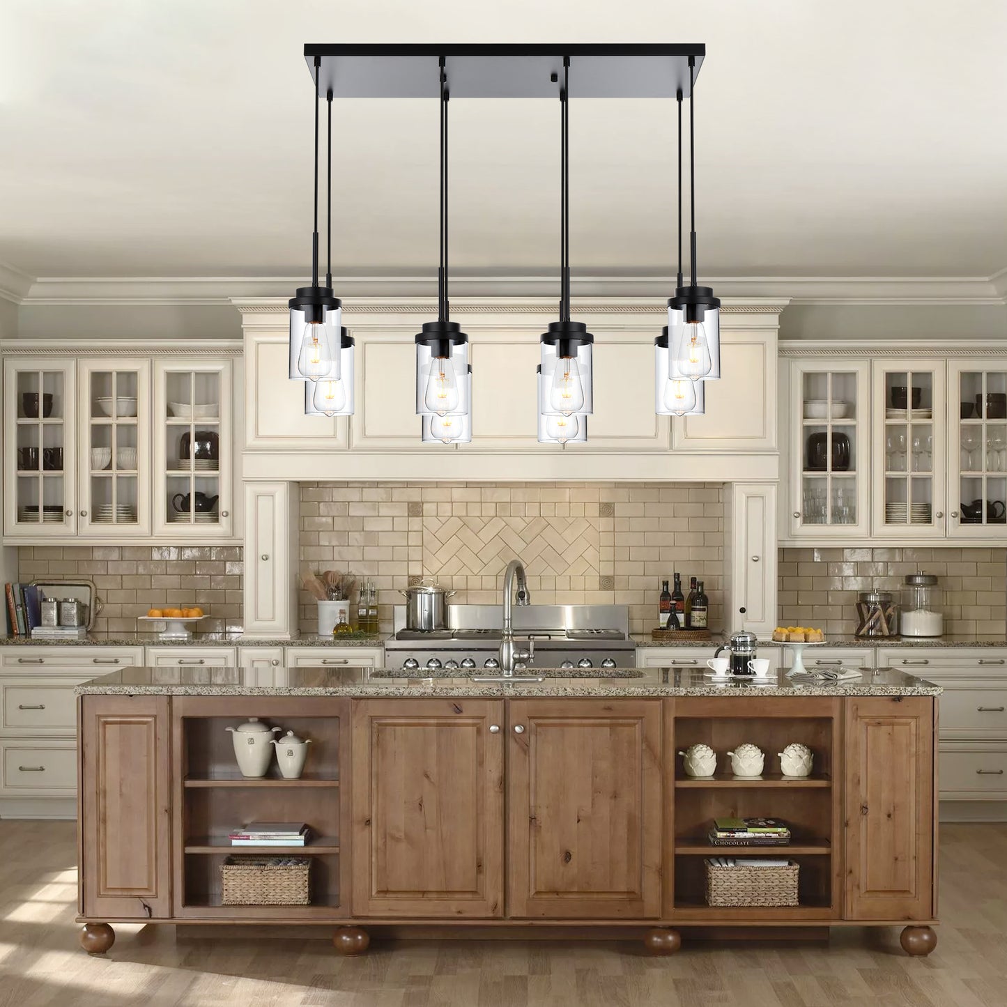Melucee Collin Linear Kitchen Island Lighting Modern Pendant Light