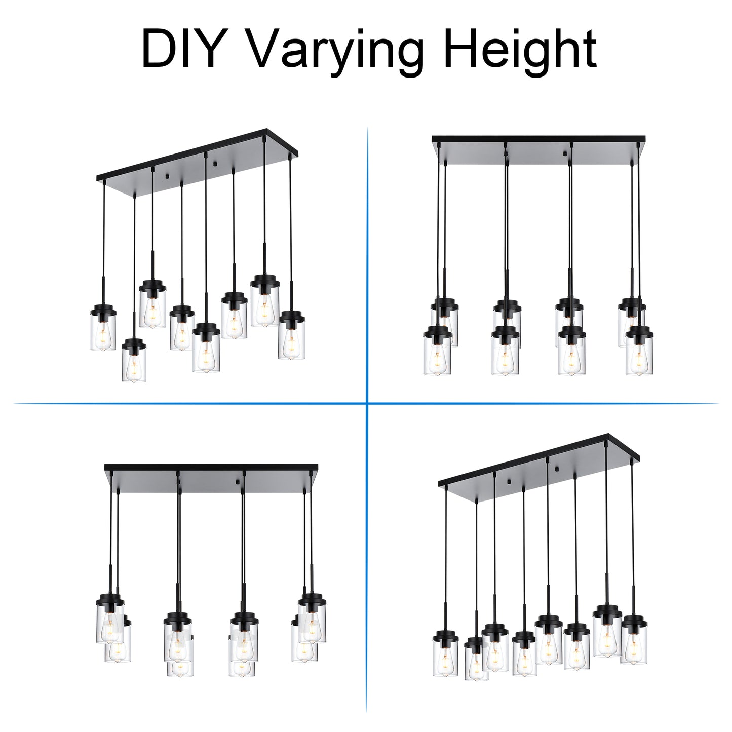 Melucee Collin Linear Kitchen Island Lighting Modern Pendant Light