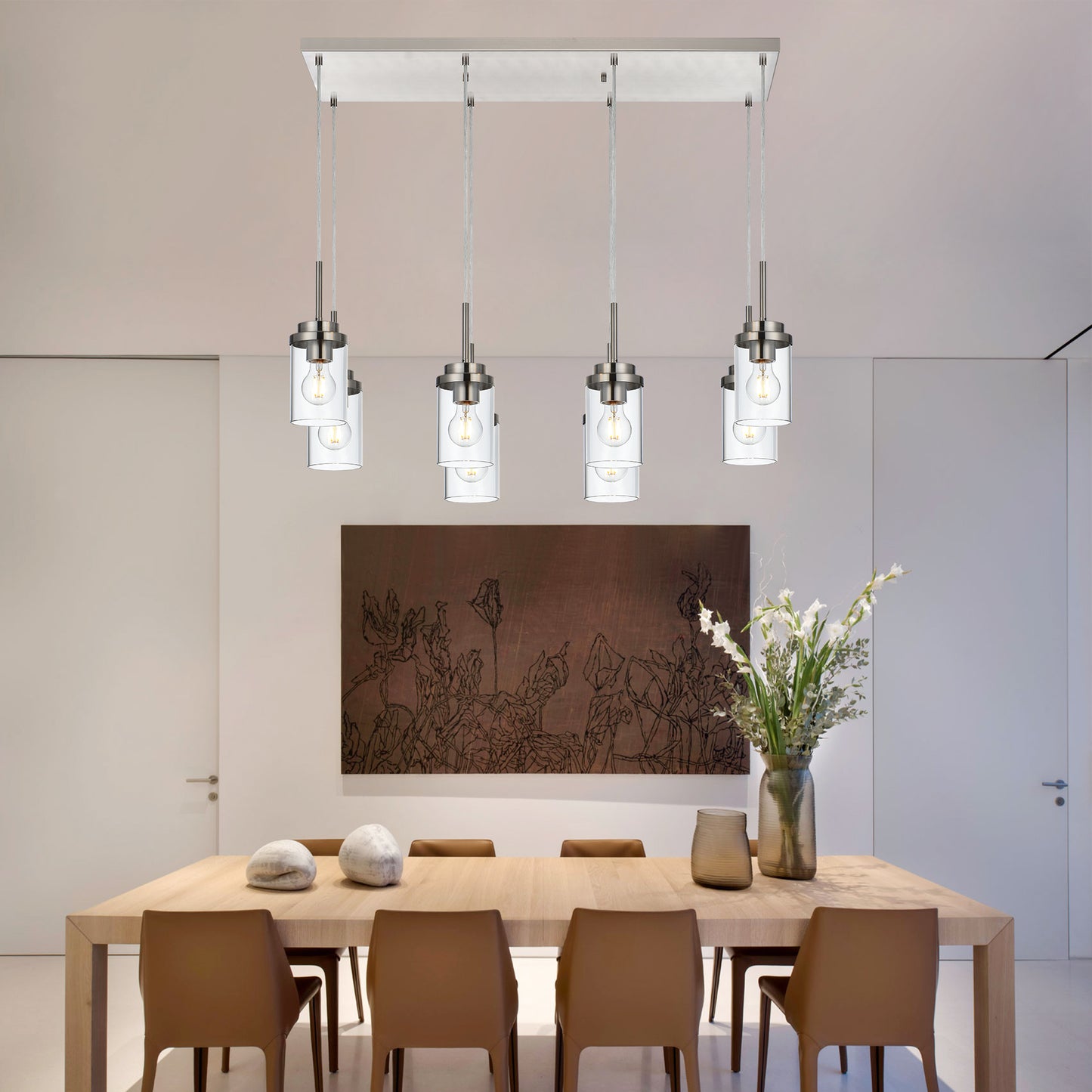 Melucee Collin Linear Kitchen Island Lighting Modern Pendant Light