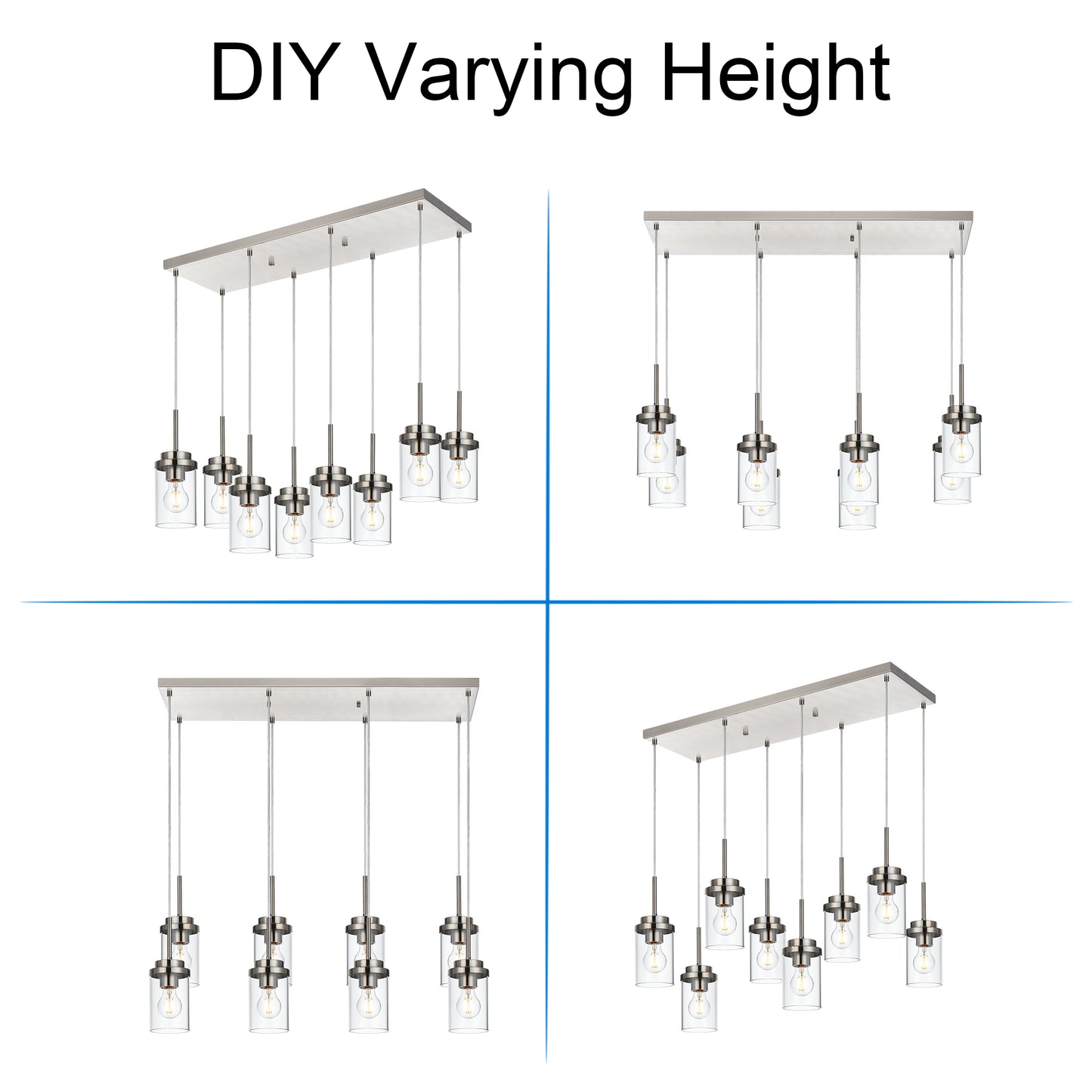 Melucee Collin Linear Kitchen Island Lighting Modern Pendant Light