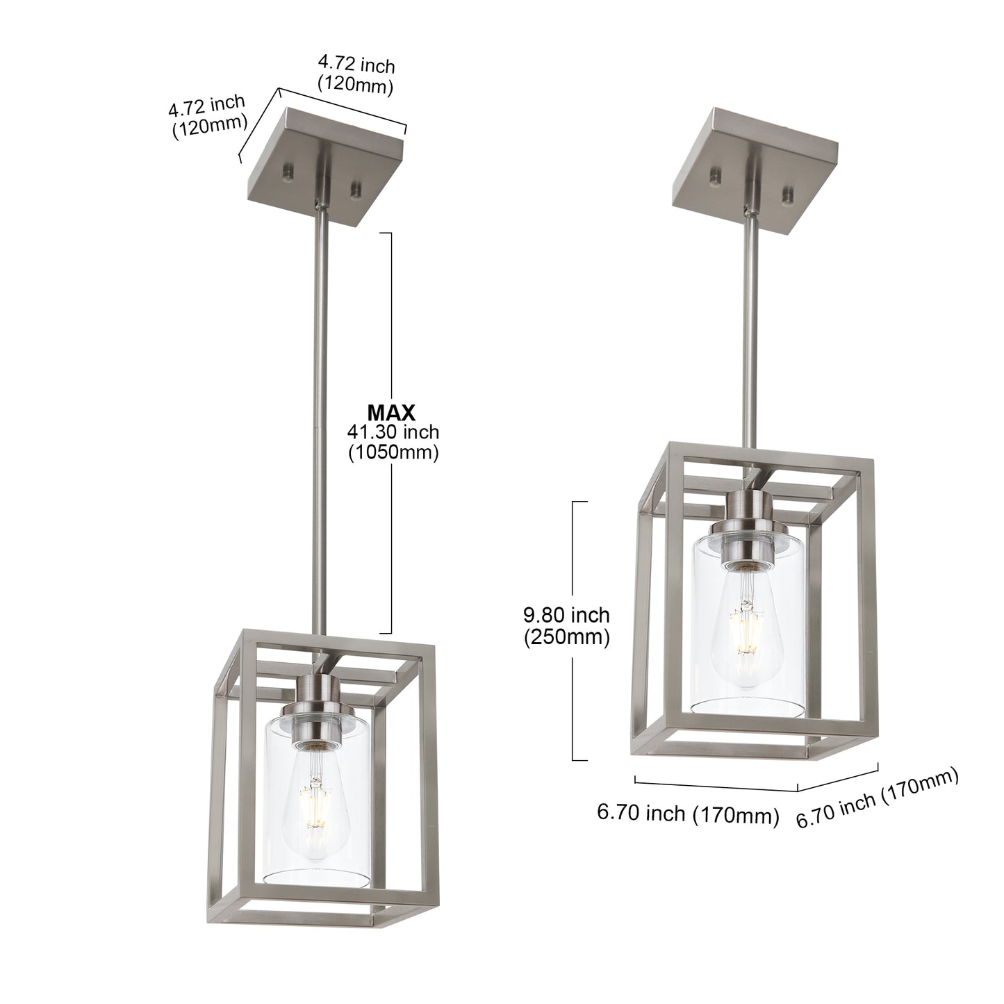 Melucee Brett Lantern Kitchen Pendant Light