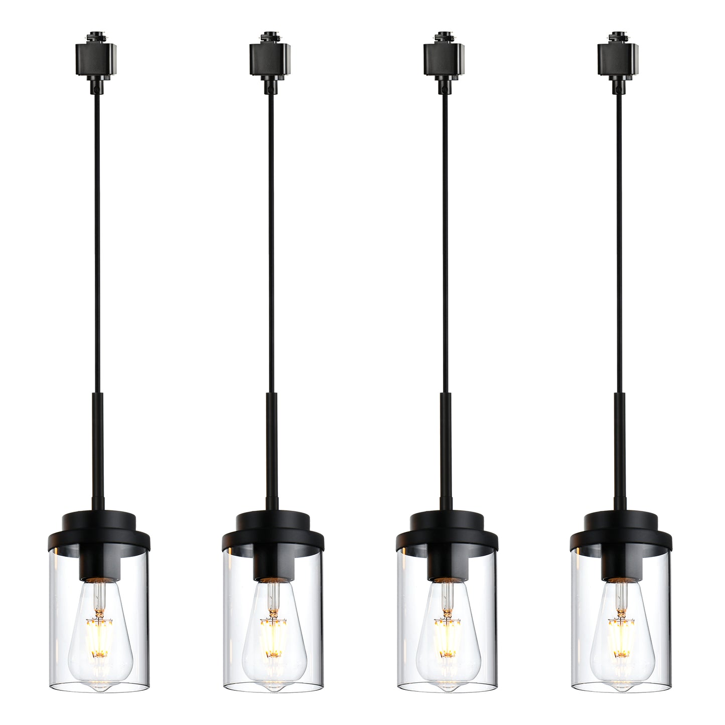 Melucee Edgar H-type Track Pendant Lights 4packs