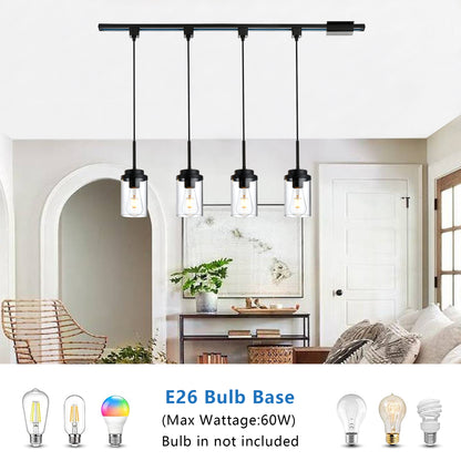Melucee Edgar H-type Track Pendant Lights 4packs