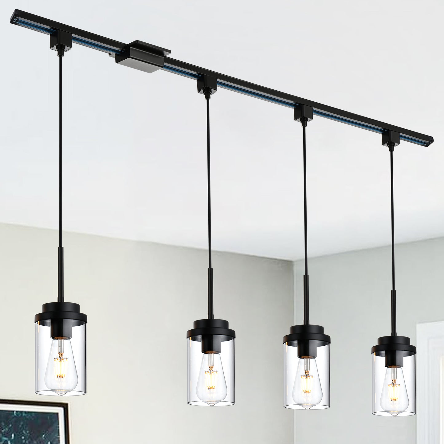Melucee Edgar H-type Track Pendant Lights 4packs