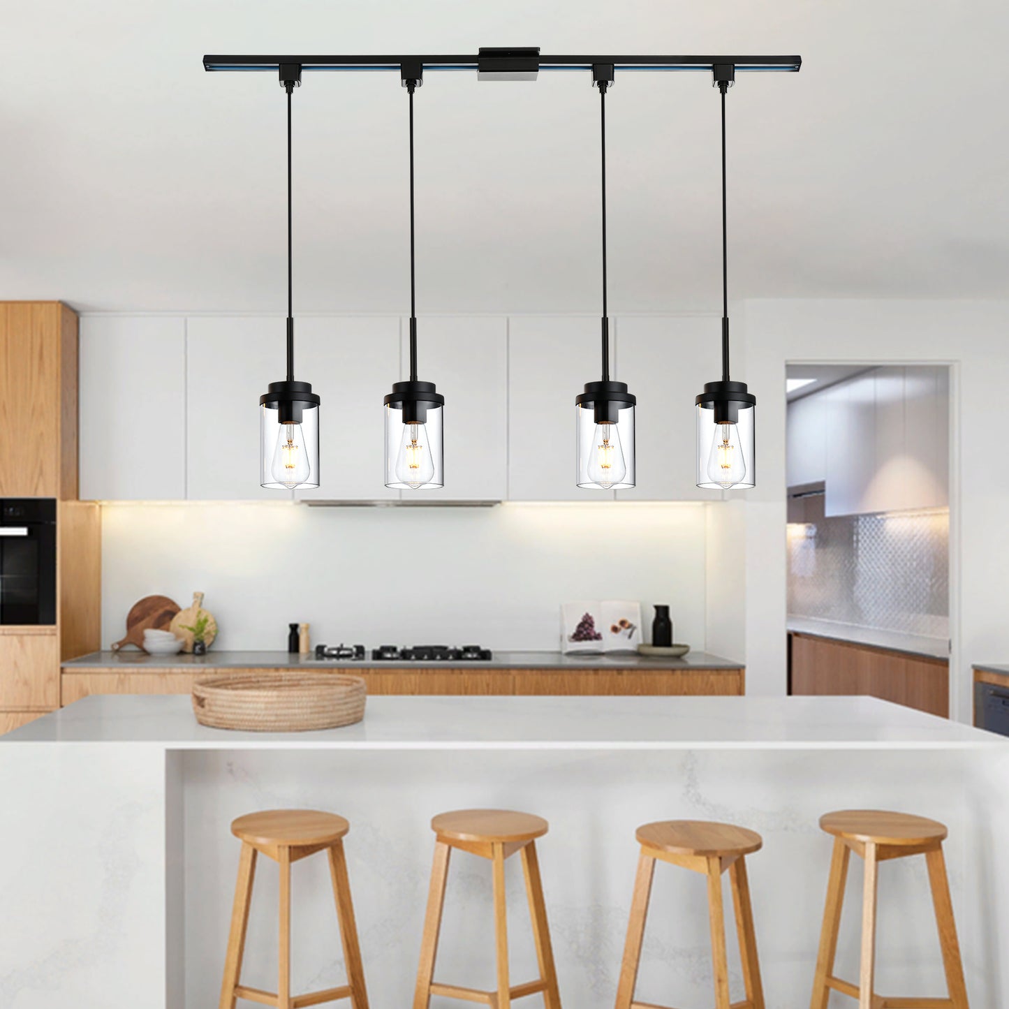 Melucee Edgar H-type Track Pendant Lights 4packs