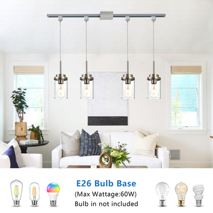 Melucee Edgar H-type Track Pendant Lights 4packs