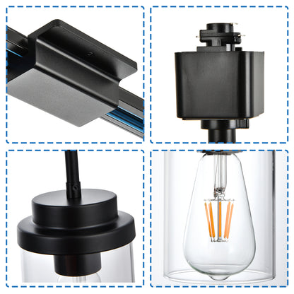 Melucee Edgar H-type Track Pendant Lights 4packs