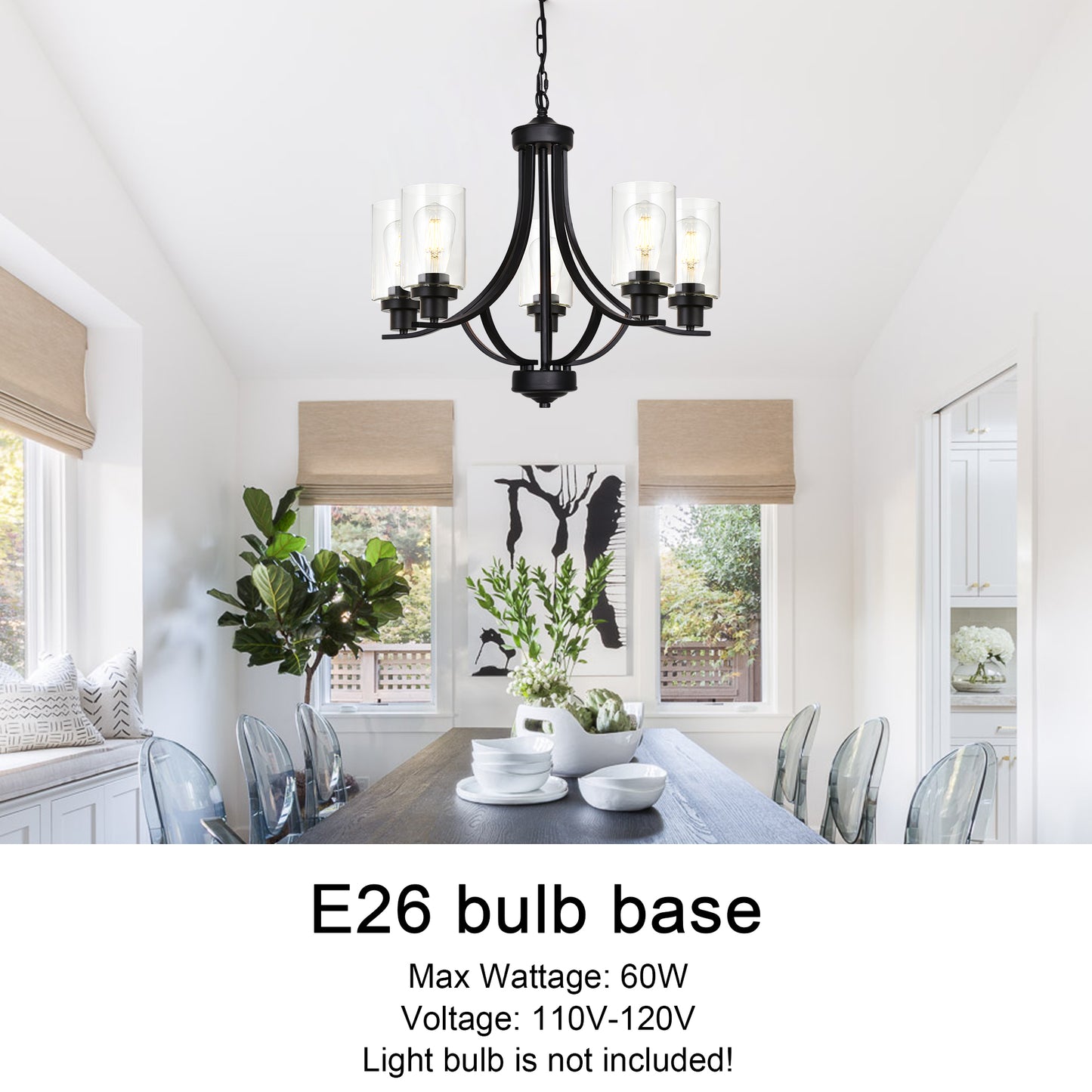 Melucee Marcus Classic Chandelier with Clear Glass Shade