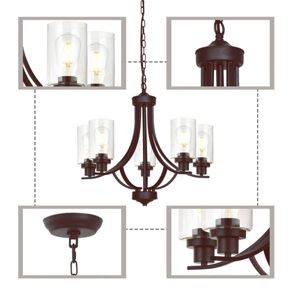 Melucee Marcus Classic Chandelier with Clear Glass Shade