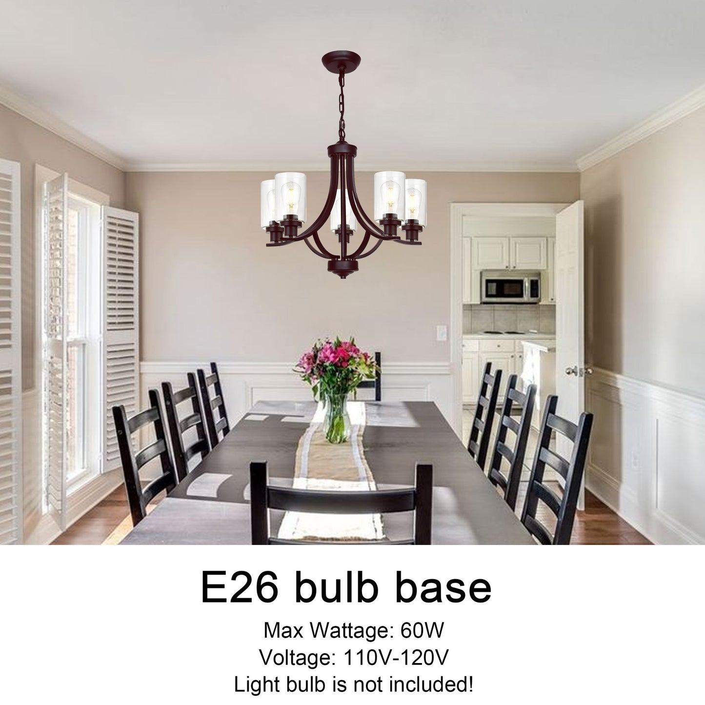 Melucee Marcus Classic Chandelier with Clear Glass Shade