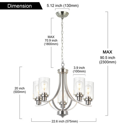 Melucee Marcus Classic Chandelier with Clear Glass Shade