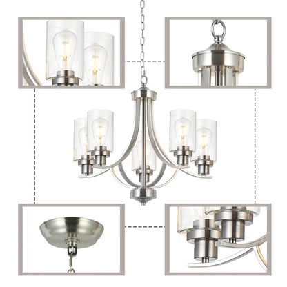 Melucee Marcus Classic Chandelier with Clear Glass Shade