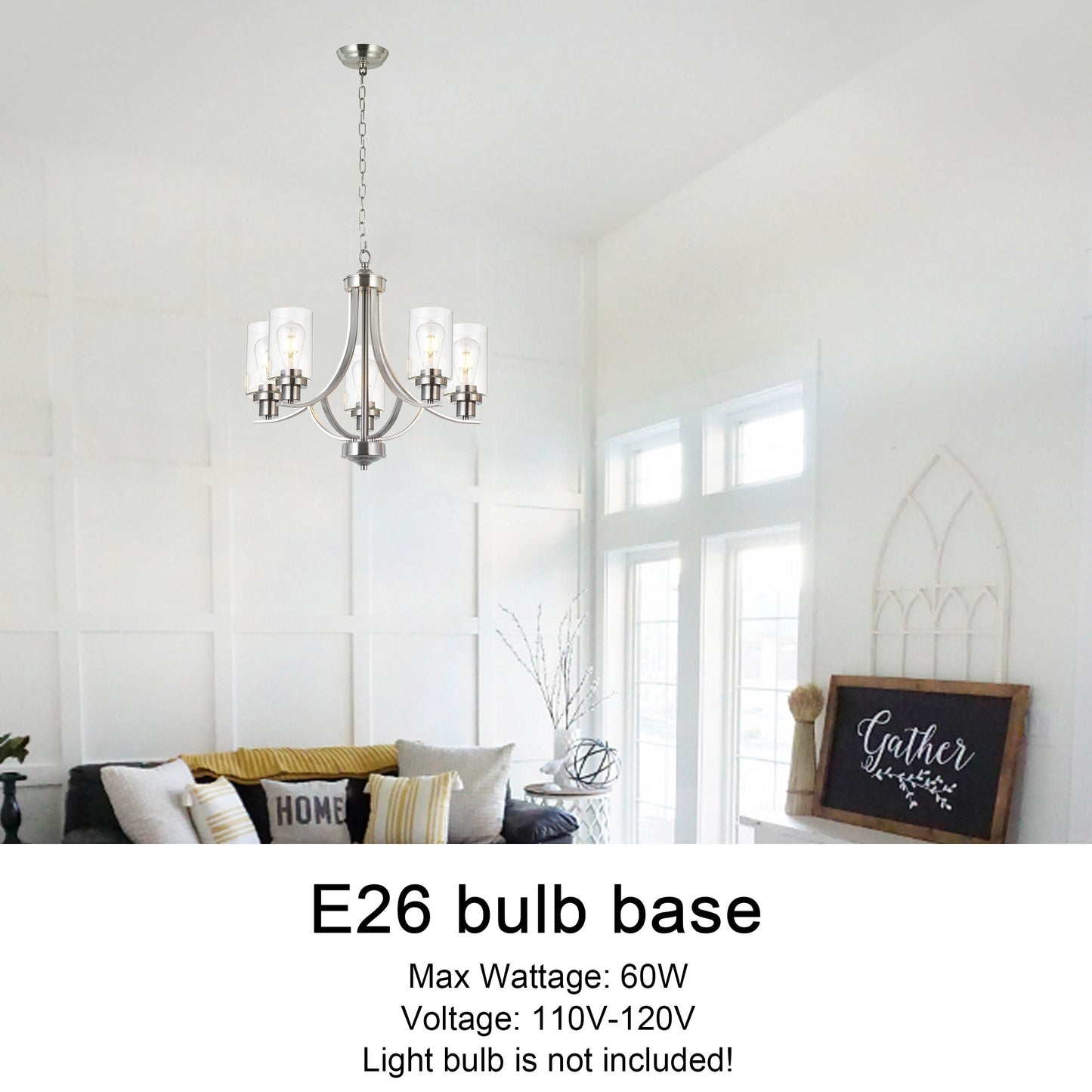 Melucee Marcus Classic Chandelier with Clear Glass Shade