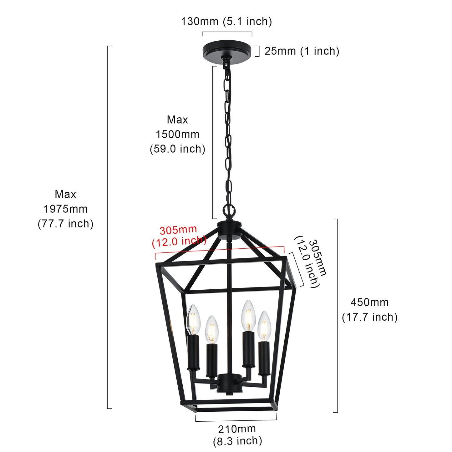 Melucee Joel Farmhouse Chandeliers, Island Lights for Kitchen E12