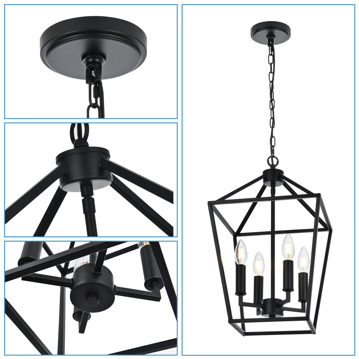 Melucee Joel Farmhouse Chandeliers, Island Lights for Kitchen E12