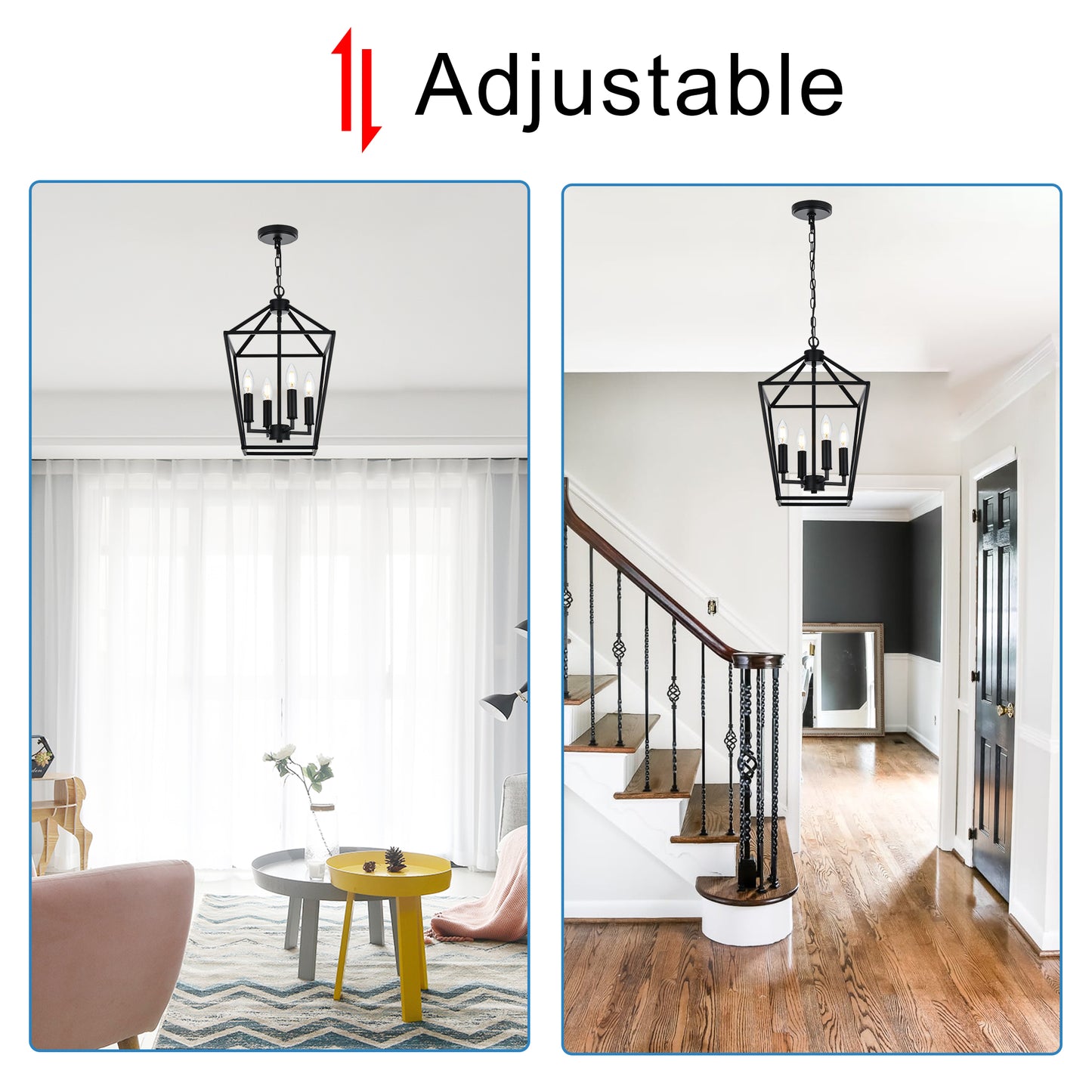 Melucee Joel Farmhouse Chandeliers, Island Lights for Kitchen E12