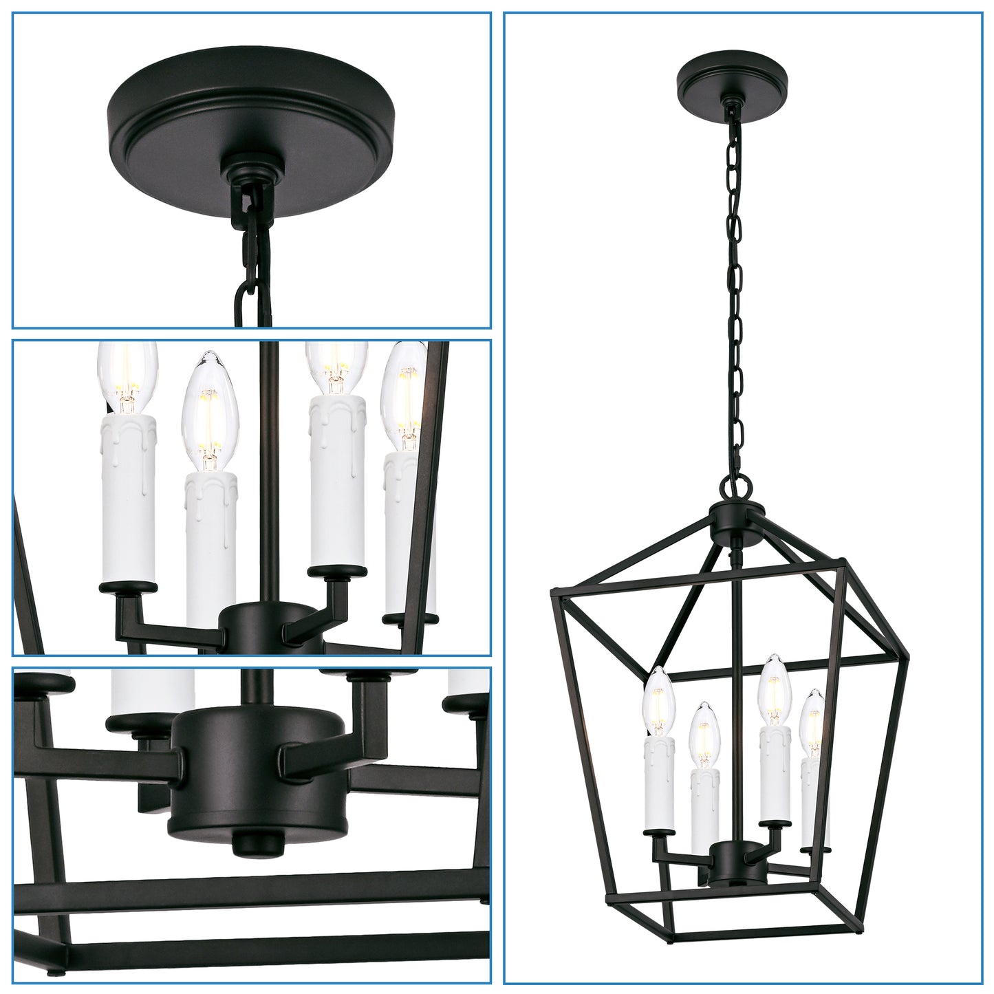 Melucee Joel Farmhouse Chandeliers, Island Lights for Kitchen E12