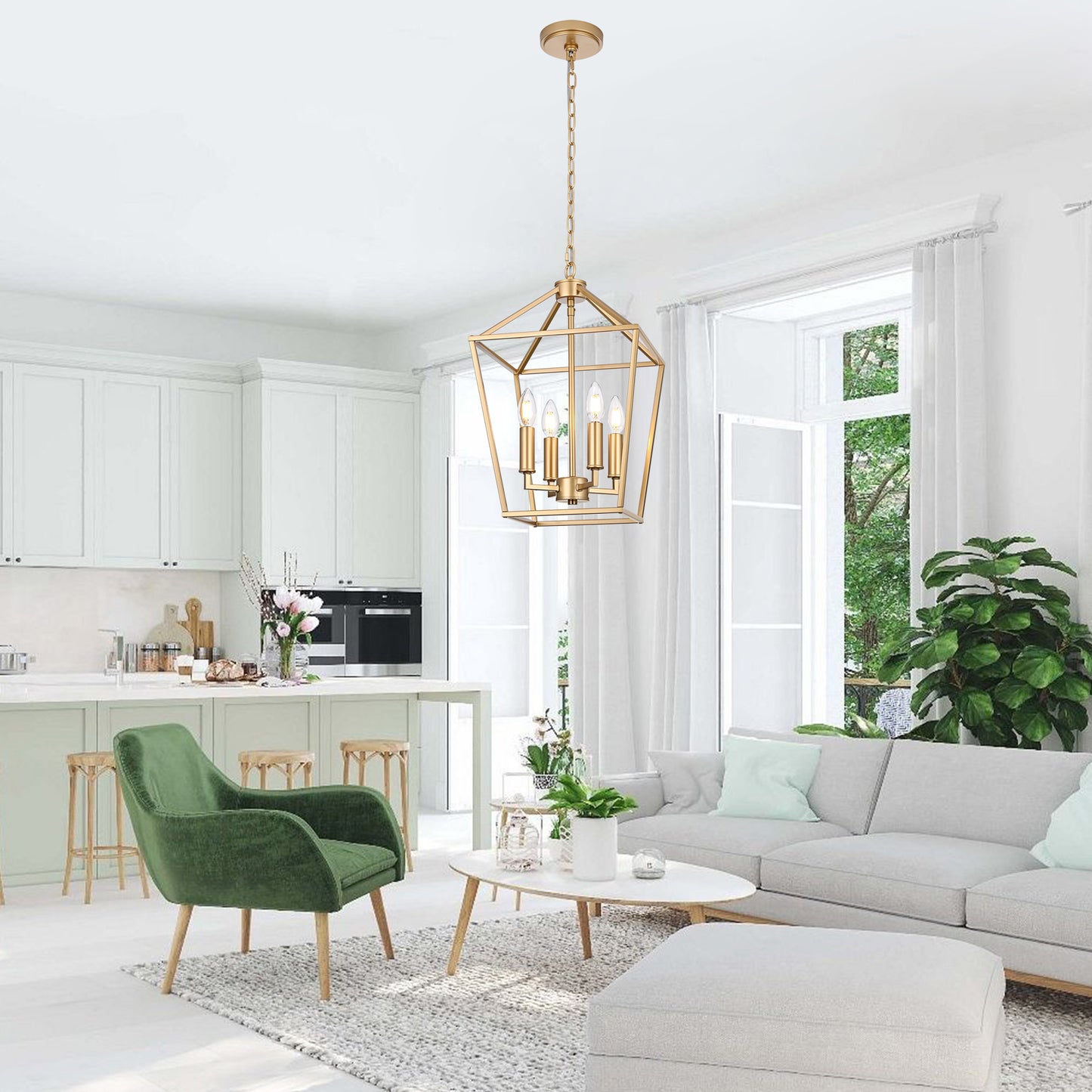 Melucee Joel Farmhouse Chandeliers, Island Lights for Kitchen E12