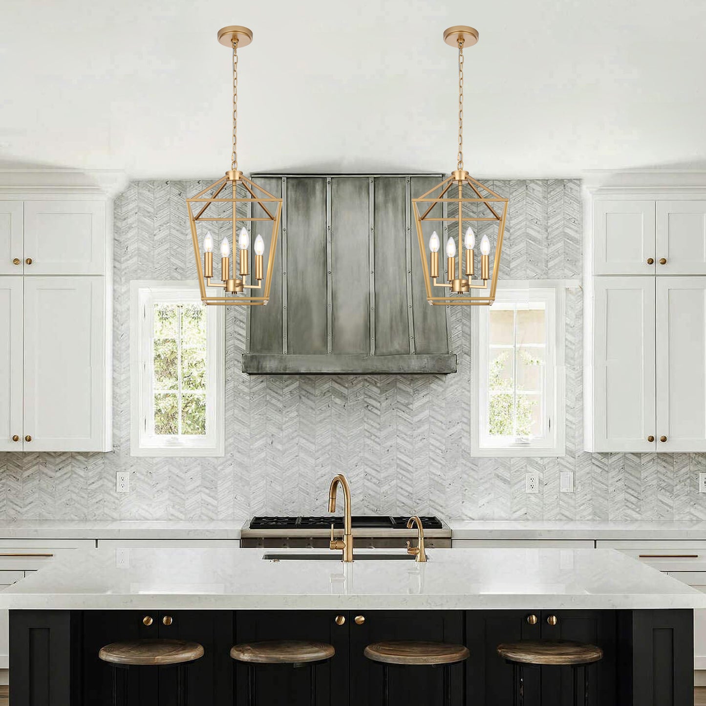 Melucee Joel Farmhouse Chandeliers, Island Lights for Kitchen E12