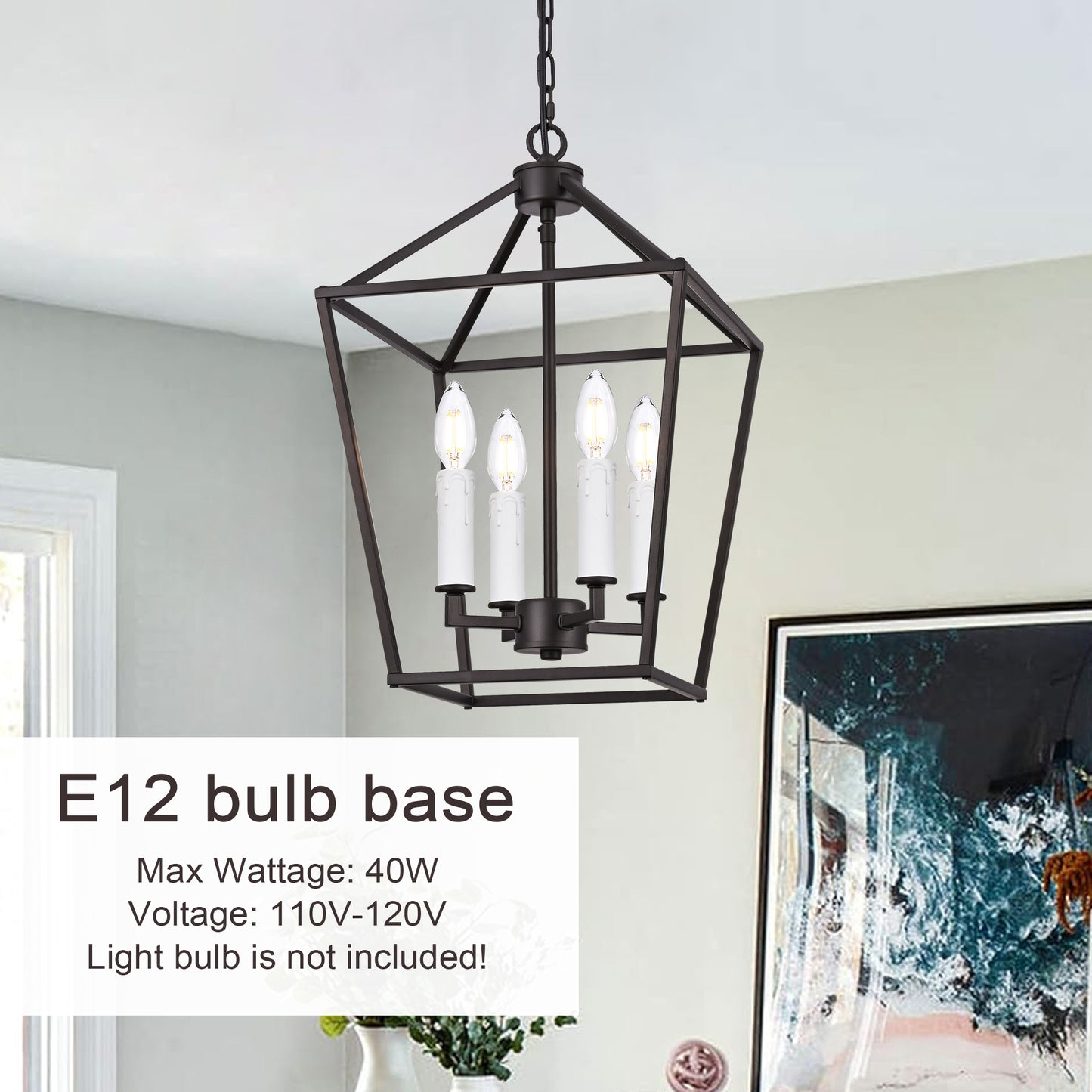 Melucee Joel Farmhouse Chandeliers, Island Lights for Kitchen E12