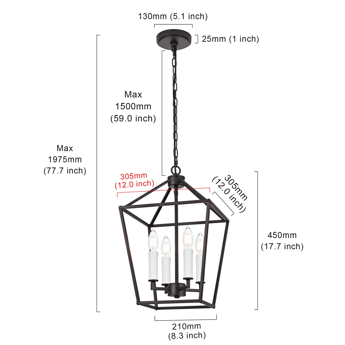 Melucee Joel Farmhouse Chandeliers, Island Lights for Kitchen E12