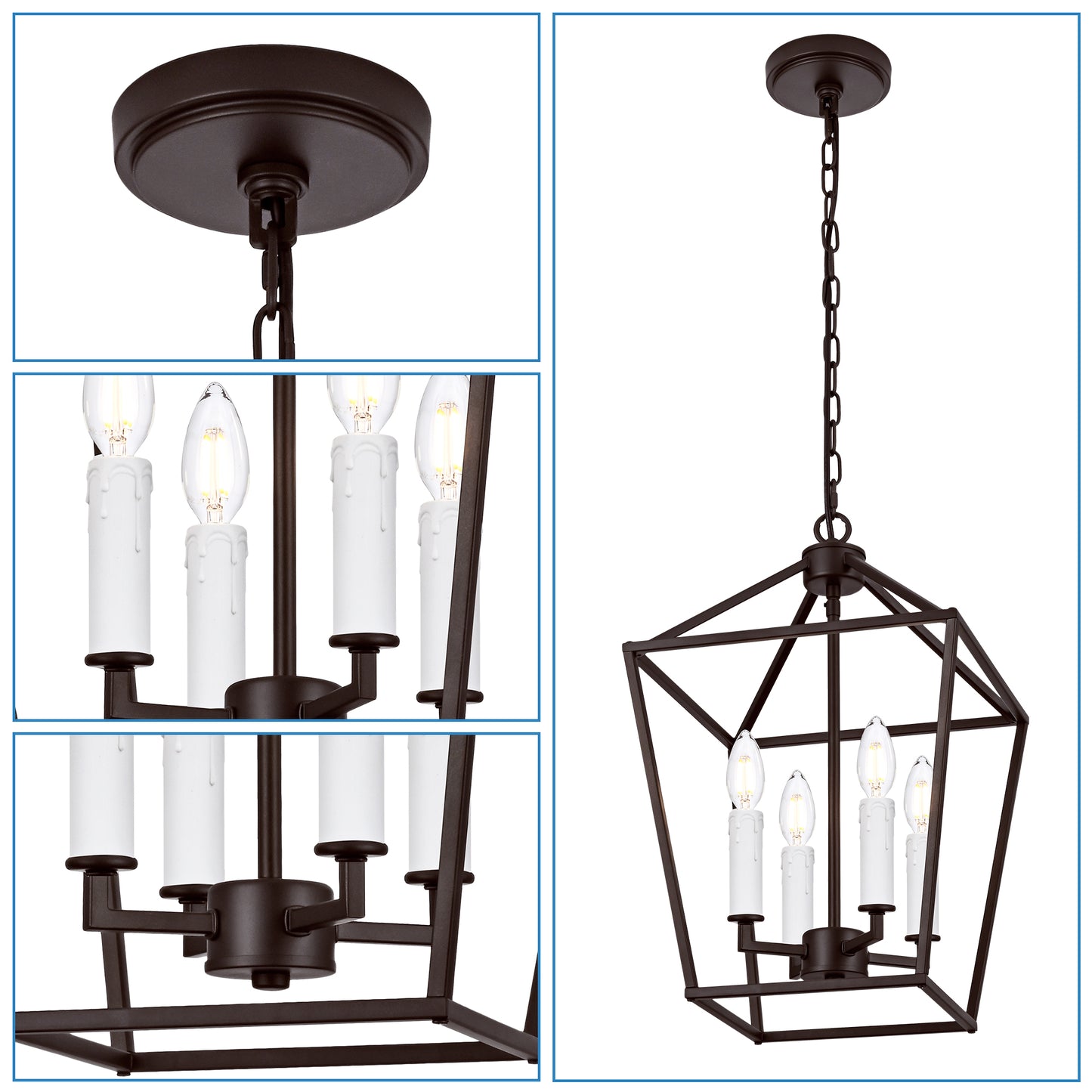 Melucee Joel Farmhouse Chandeliers, Island Lights for Kitchen E12