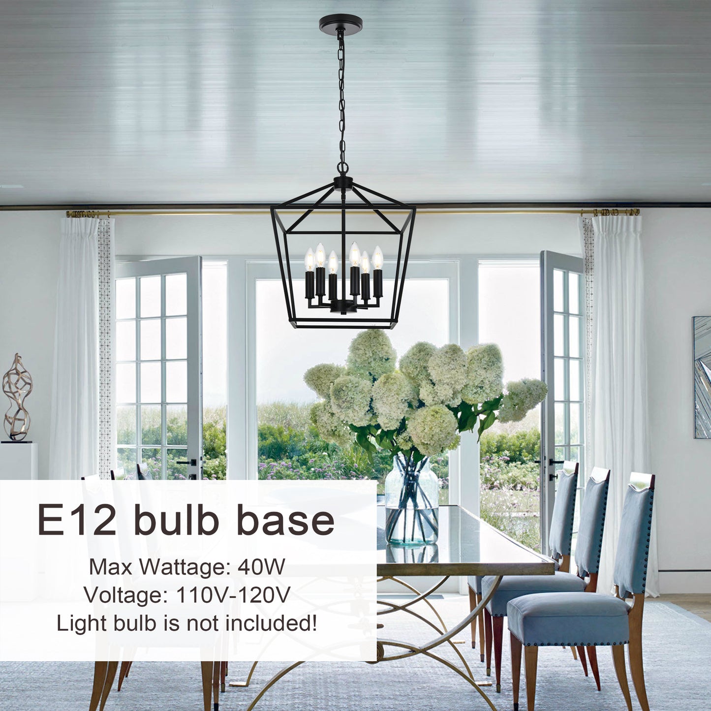 Melucee Joel Farmhouse Chandeliers, Island Lights for Kitchen E12