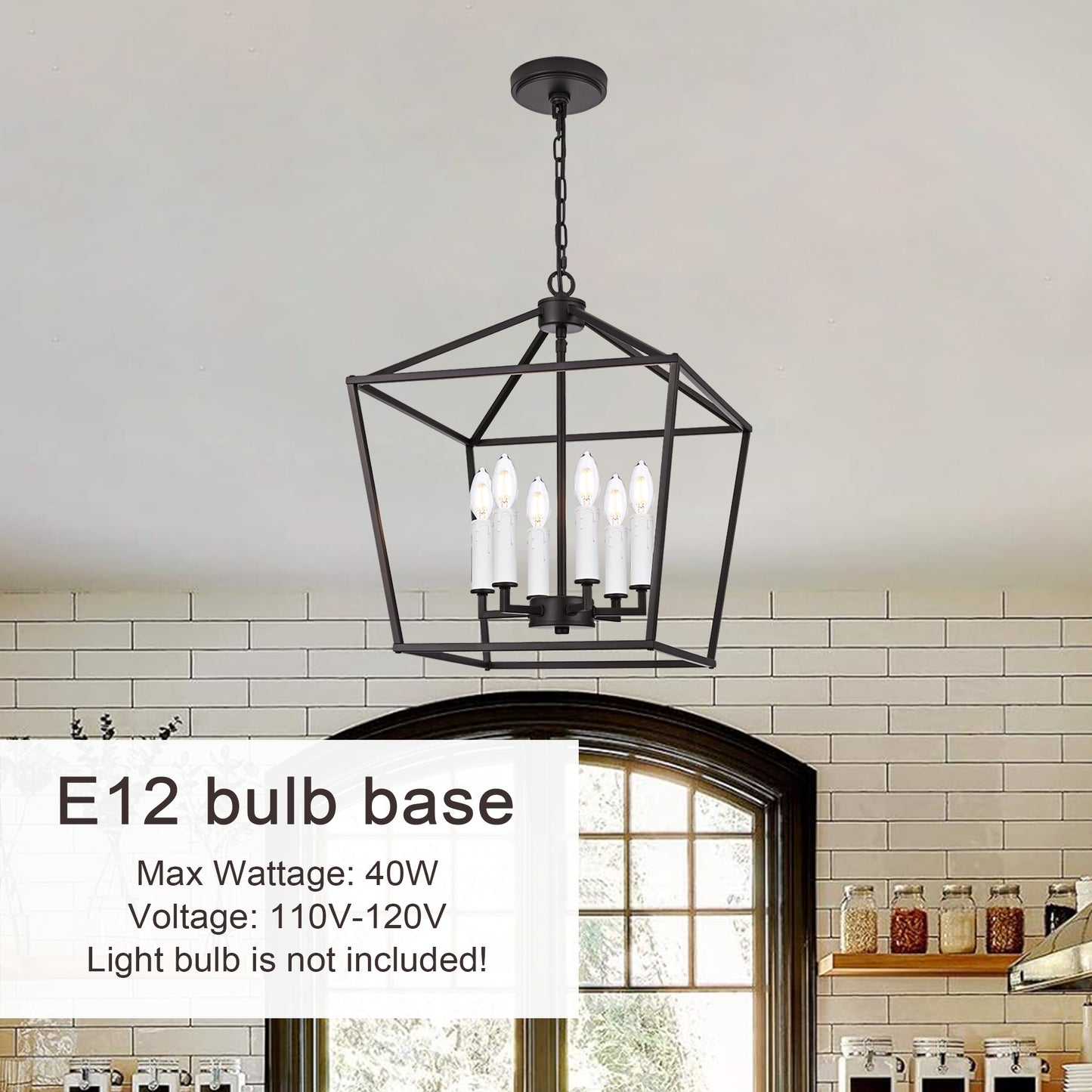 Melucee Joel Farmhouse Chandeliers, Island Lights for Kitchen E12