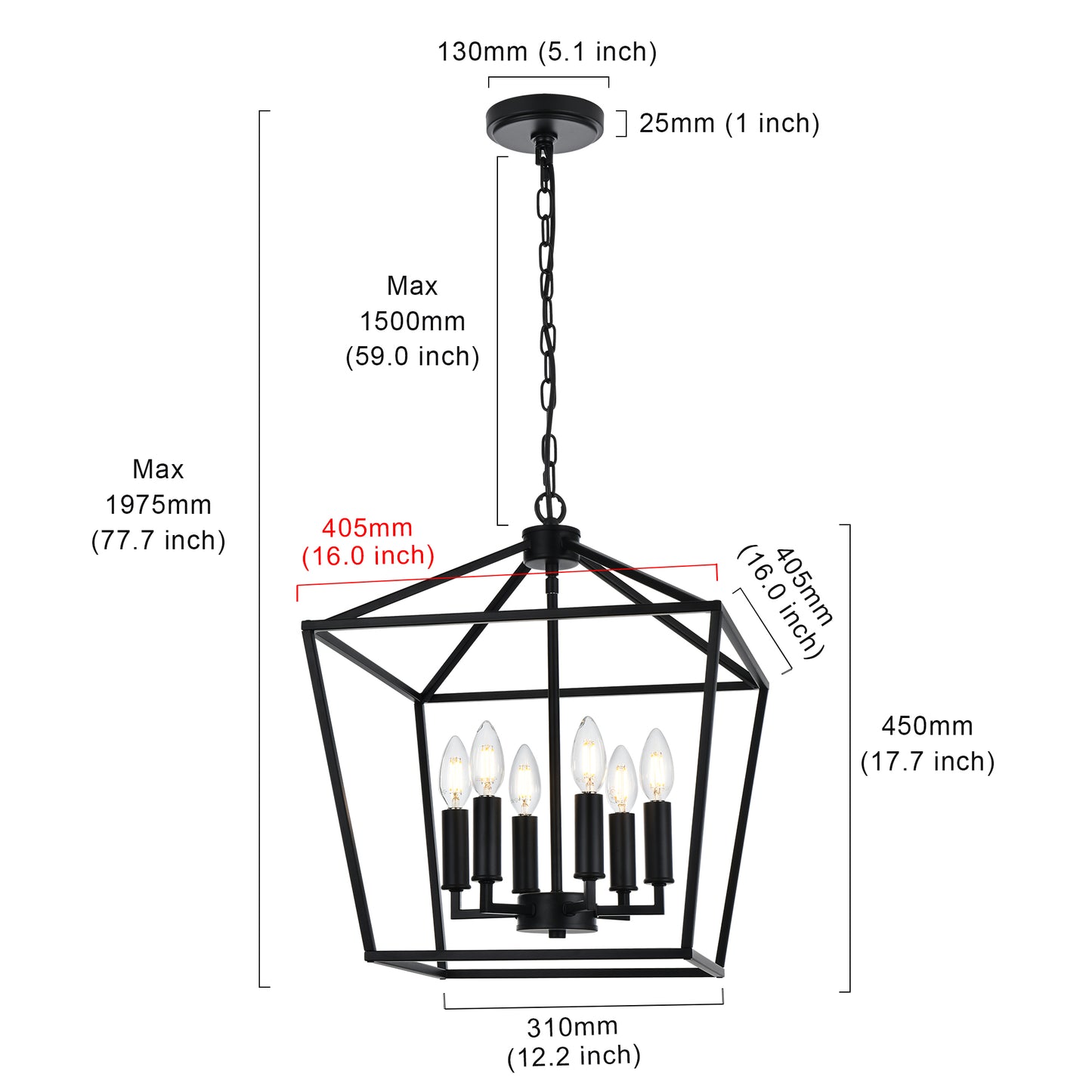 Melucee Joel Farmhouse Chandeliers, Island Lights for Kitchen E12