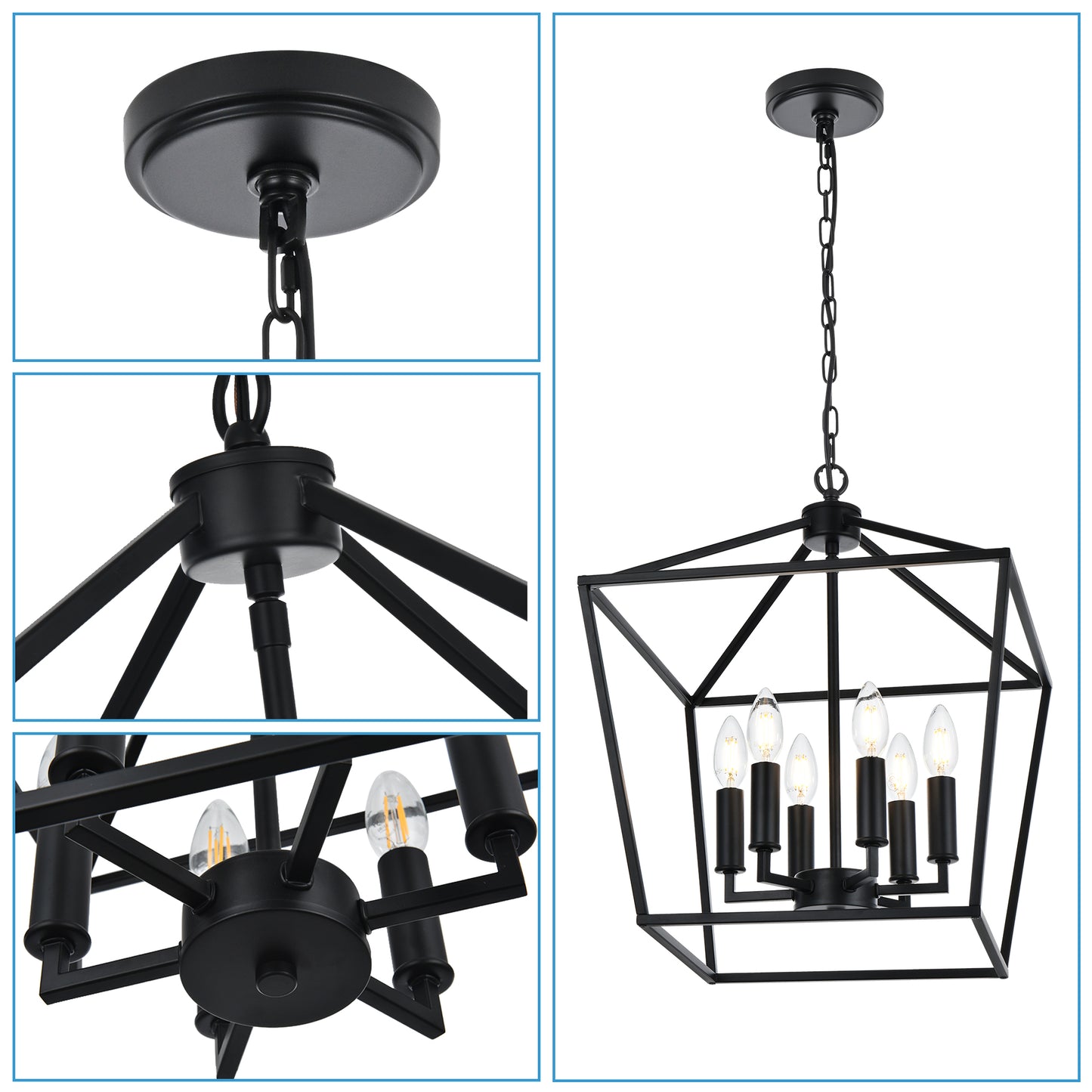 Melucee Joel Farmhouse Chandeliers, Island Lights for Kitchen E12