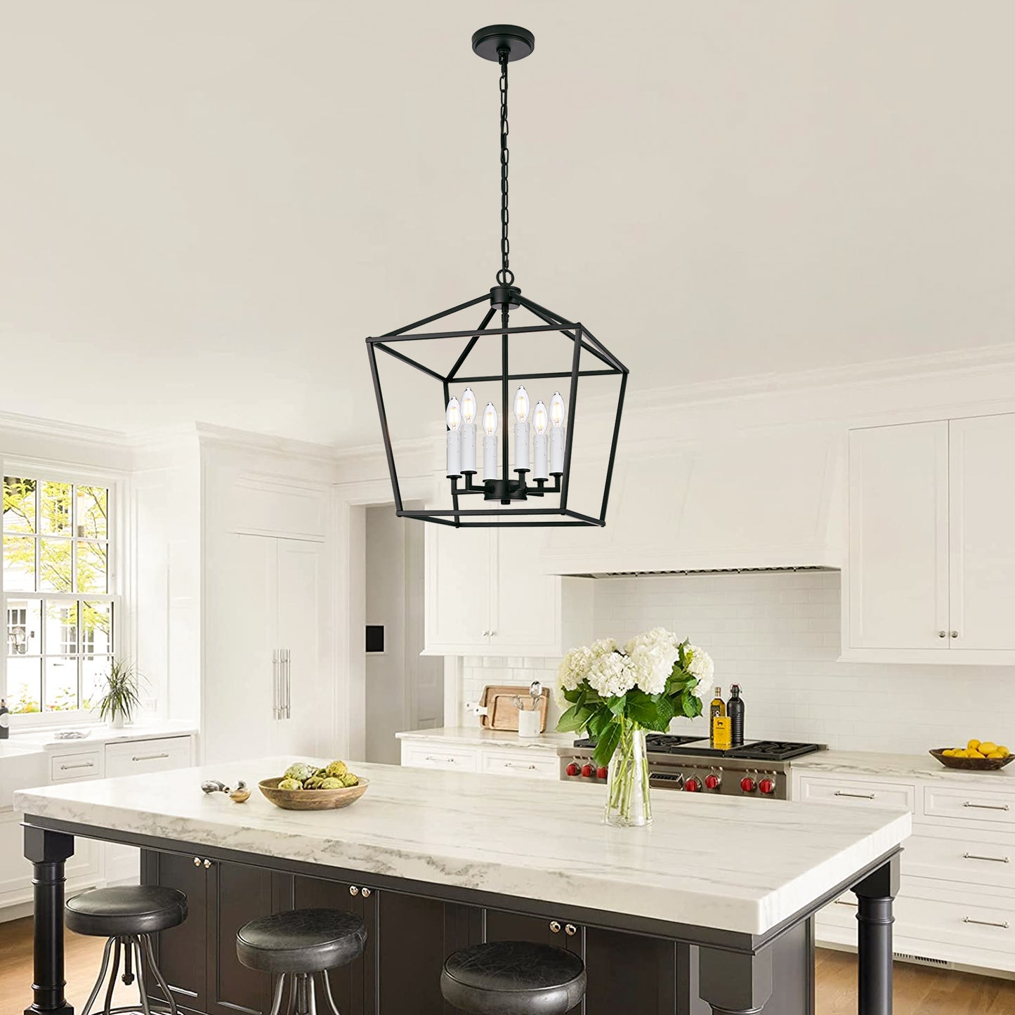 Melucee Joel Farmhouse Chandeliers, Island Lights for Kitchen E12