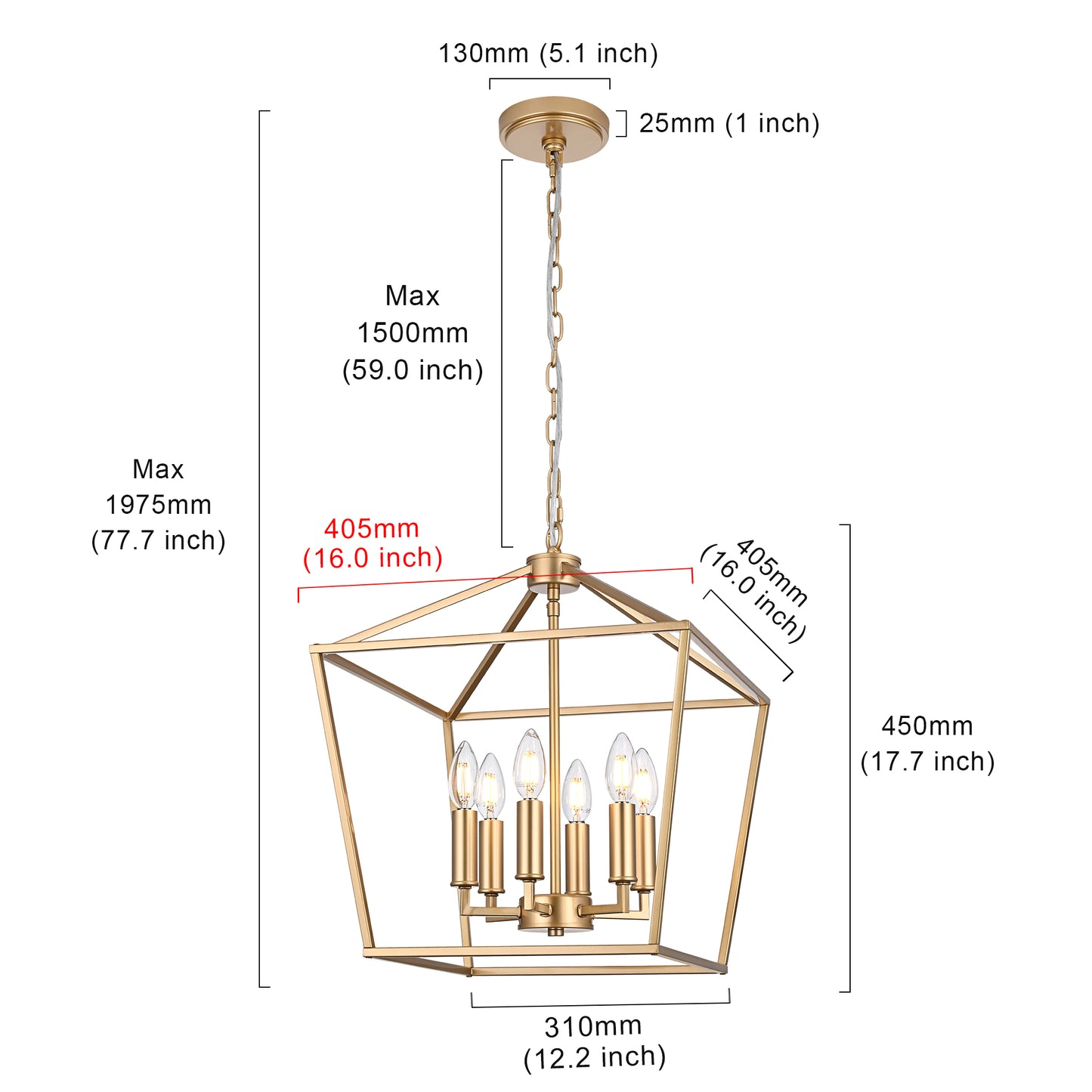 Melucee Joel Farmhouse Chandeliers, Island Lights for Kitchen E12