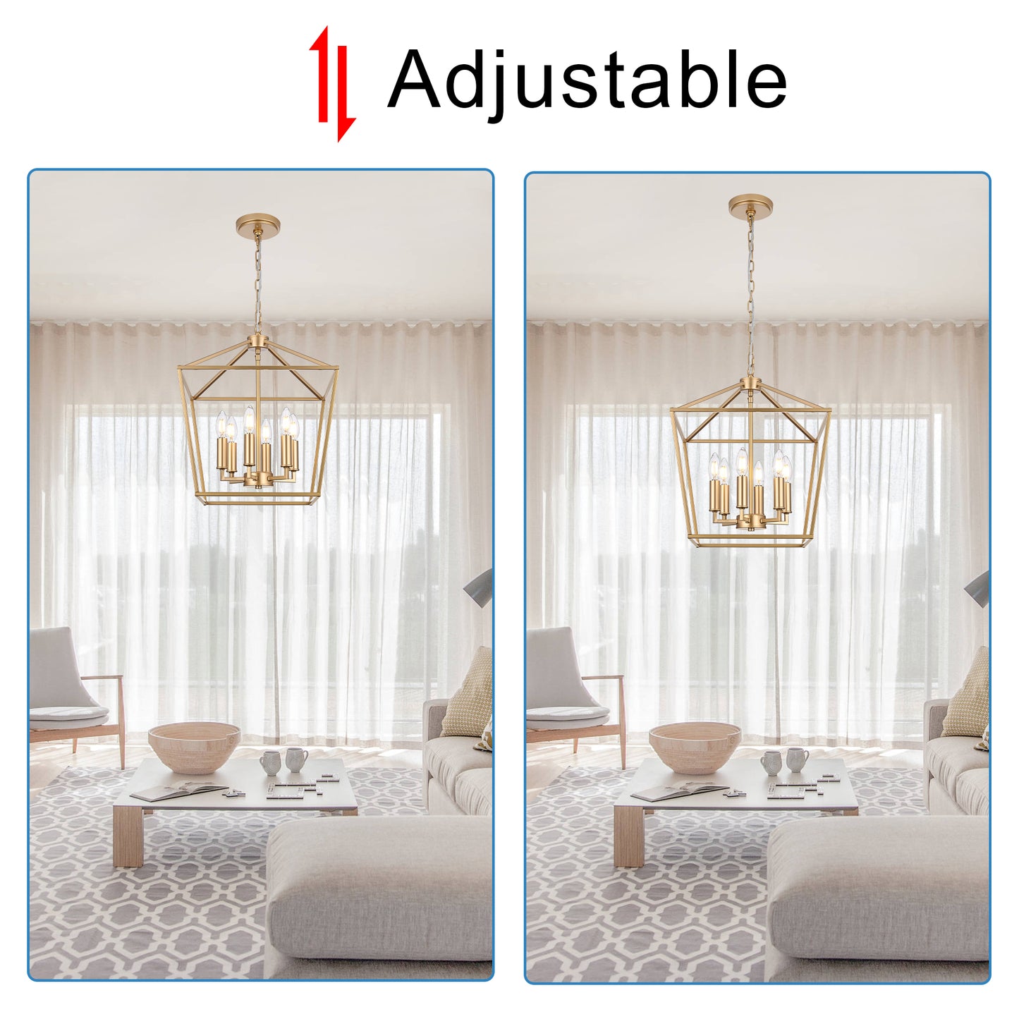 Melucee Joel Farmhouse Chandeliers, Island Lights for Kitchen E12