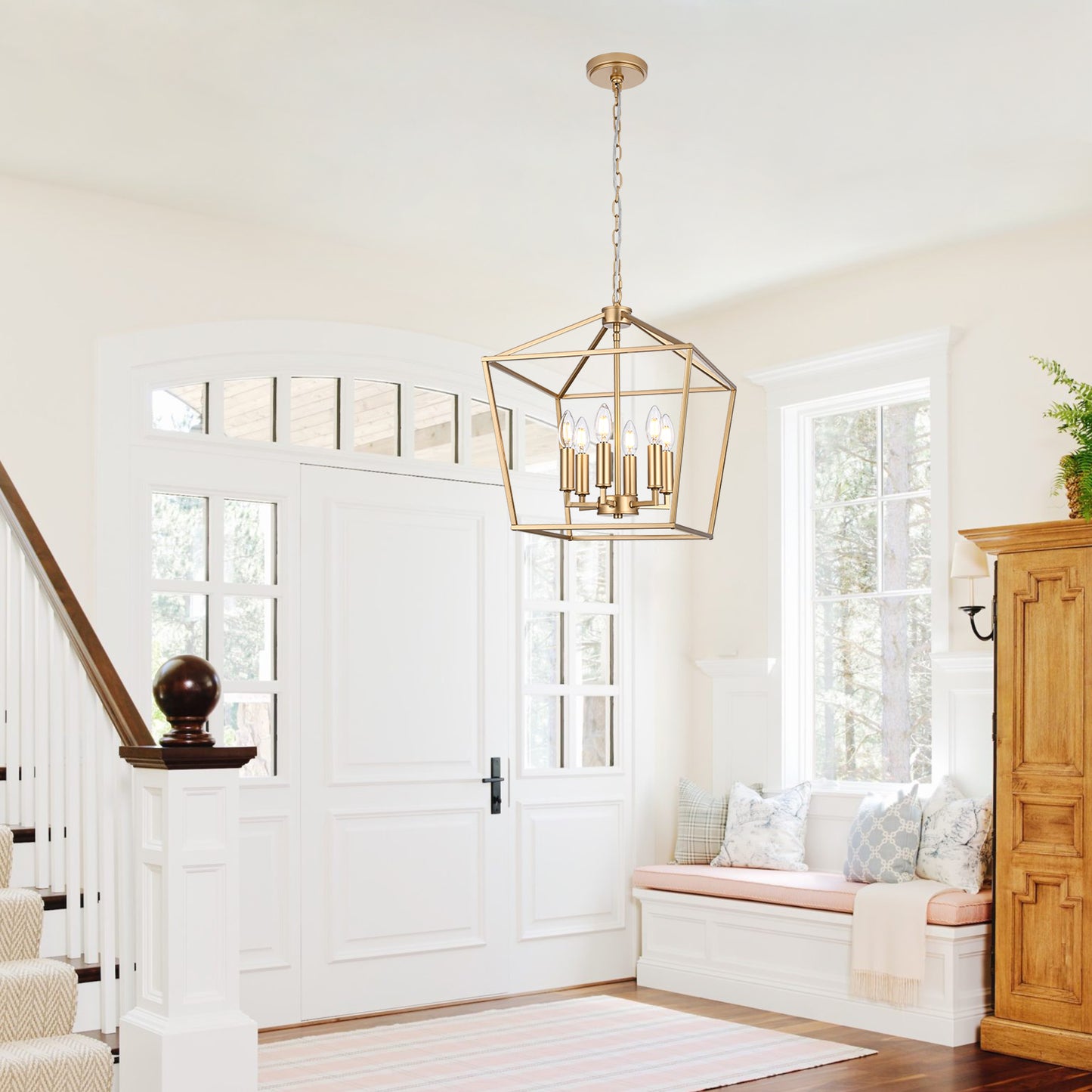 Melucee Joel Farmhouse Chandeliers, Island Lights for Kitchen E12