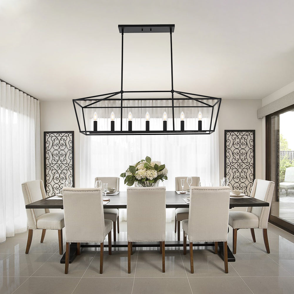 Melucee Hugo Farmhouse Chandeliers, Dining Room Light Fixtures E12 Base