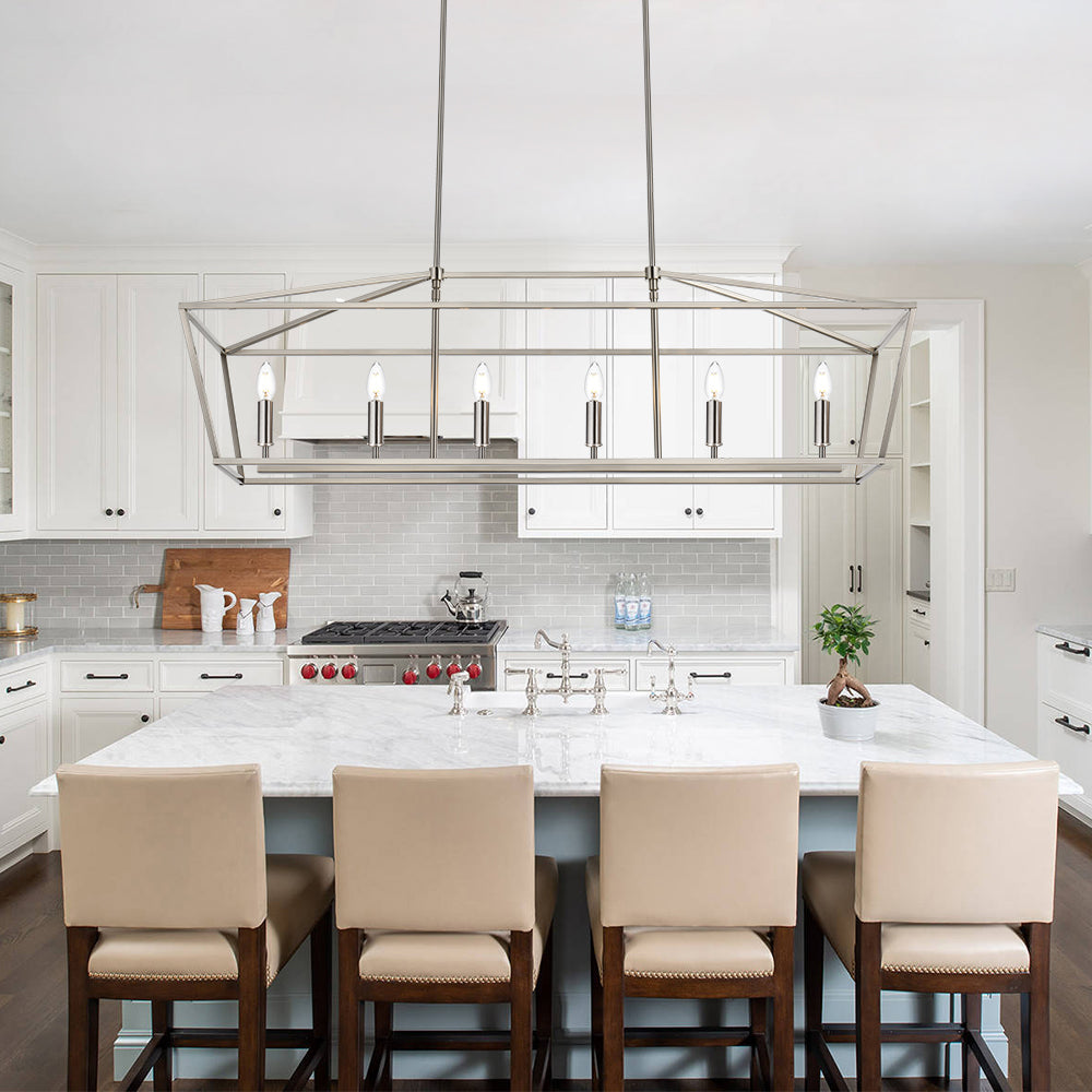 Rustic Chandelier for Dining Room, 32-Inches Width Pendant Lighting for Kitchen Island