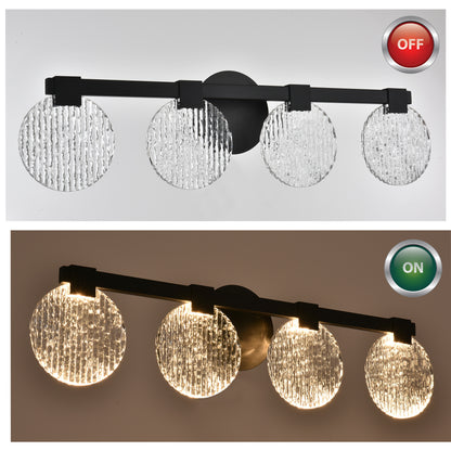 Integrated LED 3-lights Vanity Lights – Rustproof Stainless Steel & Shatterproof Acrylic Lampshade – Bathroom Mirror Lighting