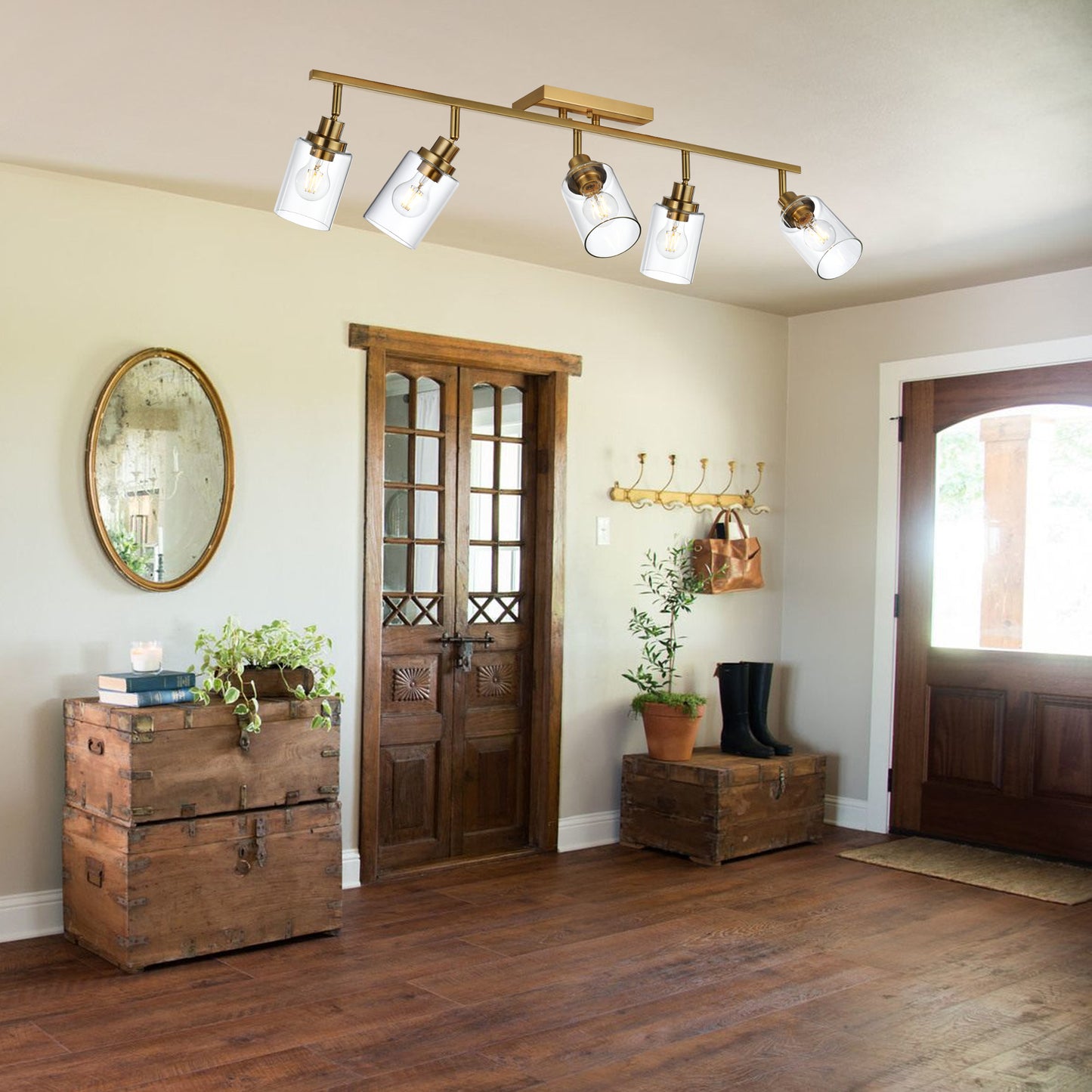 Melucee Adrian Flush Mount Ceiling Light Rotatable Track Lighting Kit